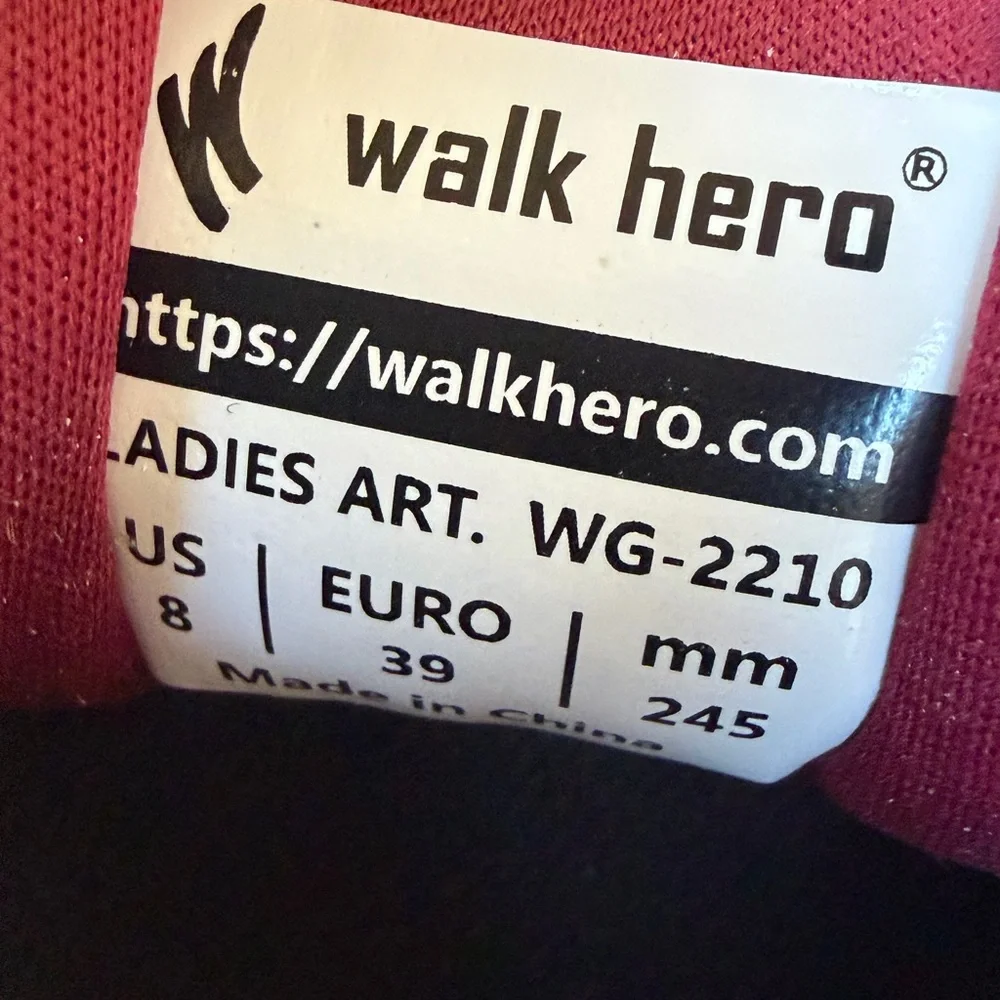 Walk Hero Women's 8 Gray and Red Sneakers - Picture 3 of 5